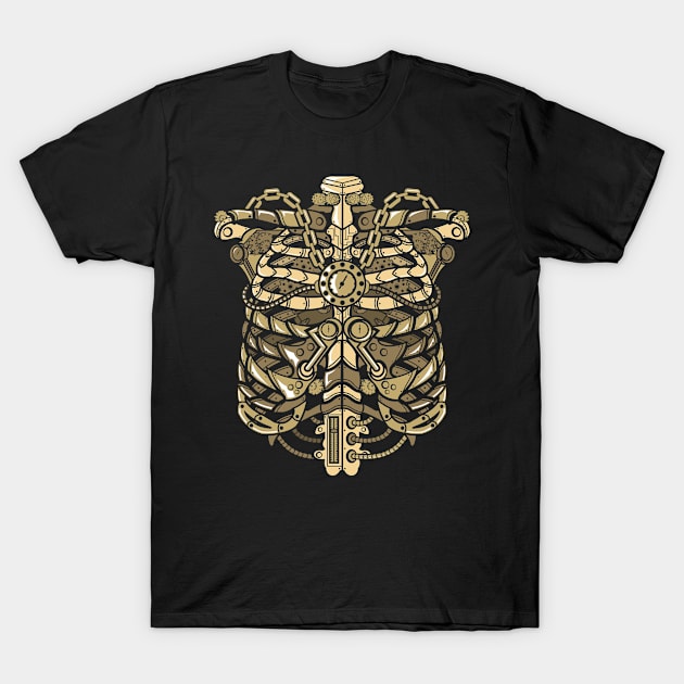 Steampunk Ribcage T-Shirt by roachgraphic